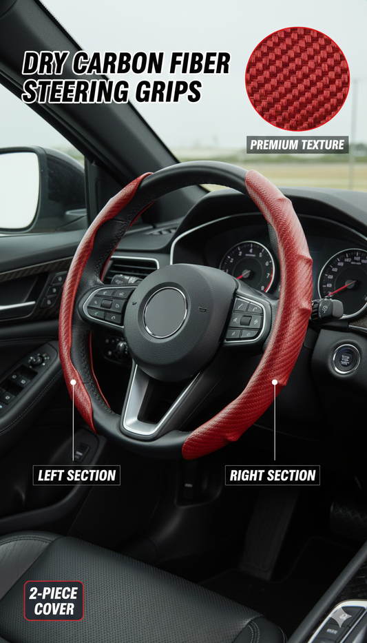 Red Carbon Fiber Steering Wheel Grip